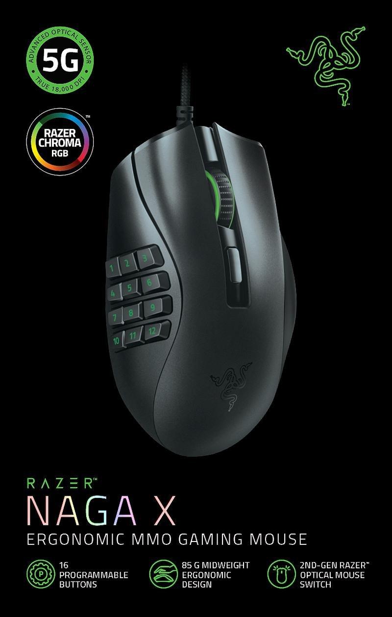 Razer Naga X Ergonomic MMO Gaming Mouse 18000 Dpi, , large image number 1
