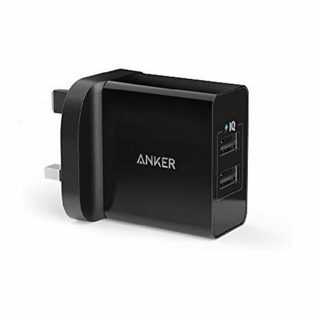 ANKER - Anker 24W 2-Port USB Universal Charger Black