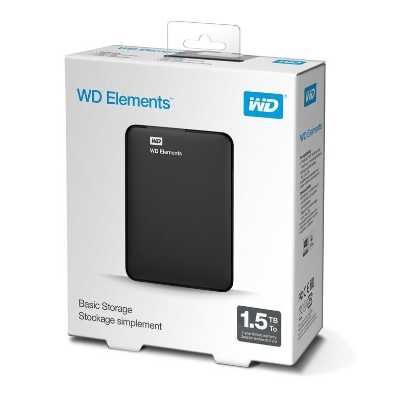 WD Elements 1.5TB Black External Hard Drive, , large image number 1