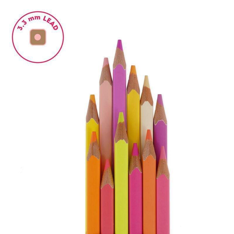 Legami Set of 12 Colouring Pencils - Live Colourfully - Magenta, , medium