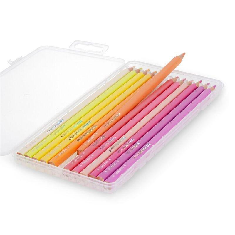 LEGAMI - Legami Set of 12 Colouring Pencils - Live Colourfully - Magenta