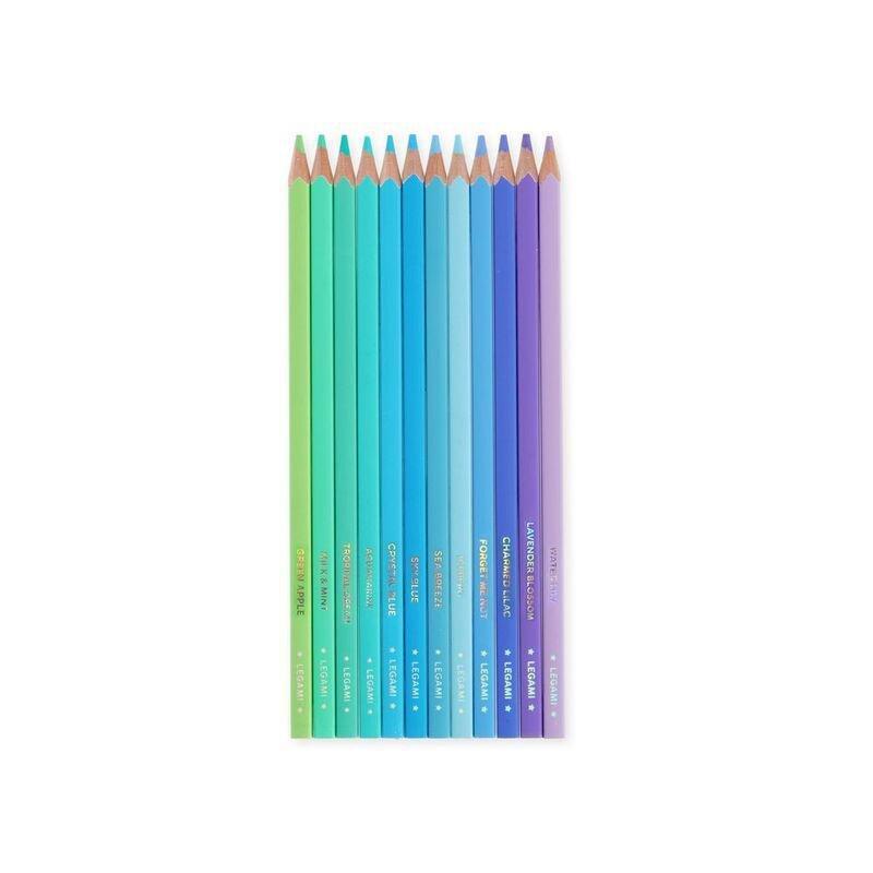 Legami Set of 12 Colouring Pencils - Live Colourfully - Cyan, , medium