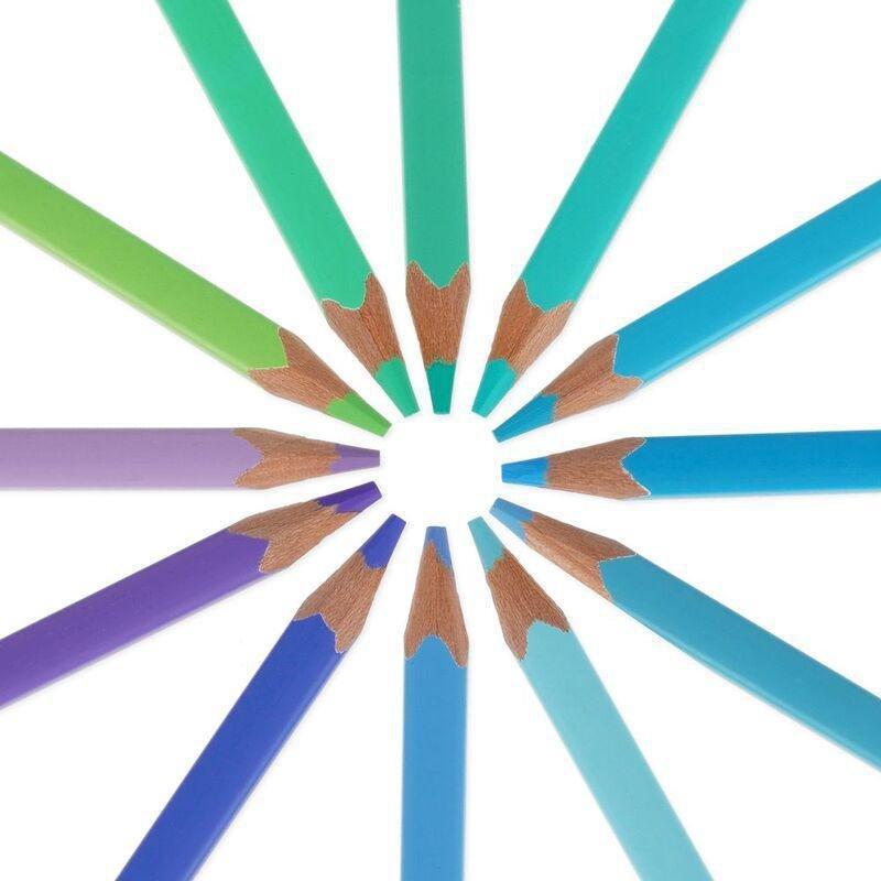 Legami Set of 12 Colouring Pencils - Live Colourfully - Cyan, , medium