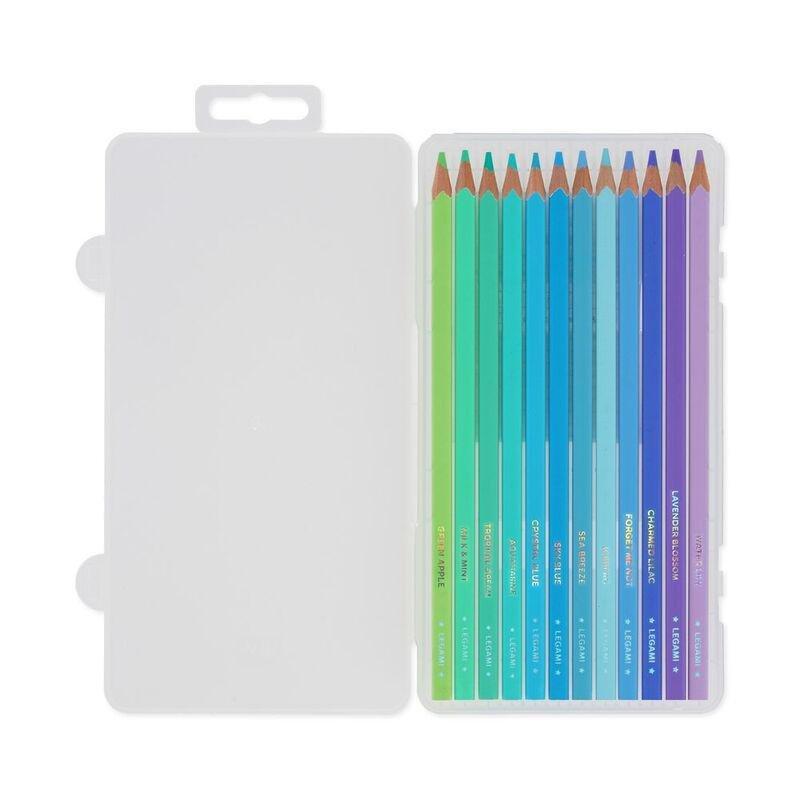 LEGAMI - Legami Set of 12 Colouring Pencils - Live Colourfully - Cyan