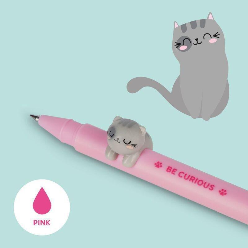Legami Gel Pen with Animal Decoration - Lovely Friends - Kitty, , large image number 1