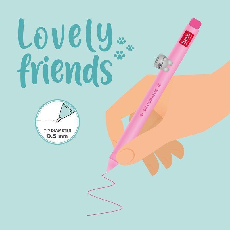 LEGAMI - Legami Gel Pen with Animal Decoration - Lovely Friends - Kitty
