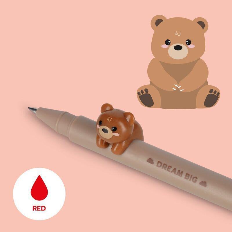 Legami Gel Pen with Animal Decoration - Lovely Friends - Teddy Bear, , large image number 1