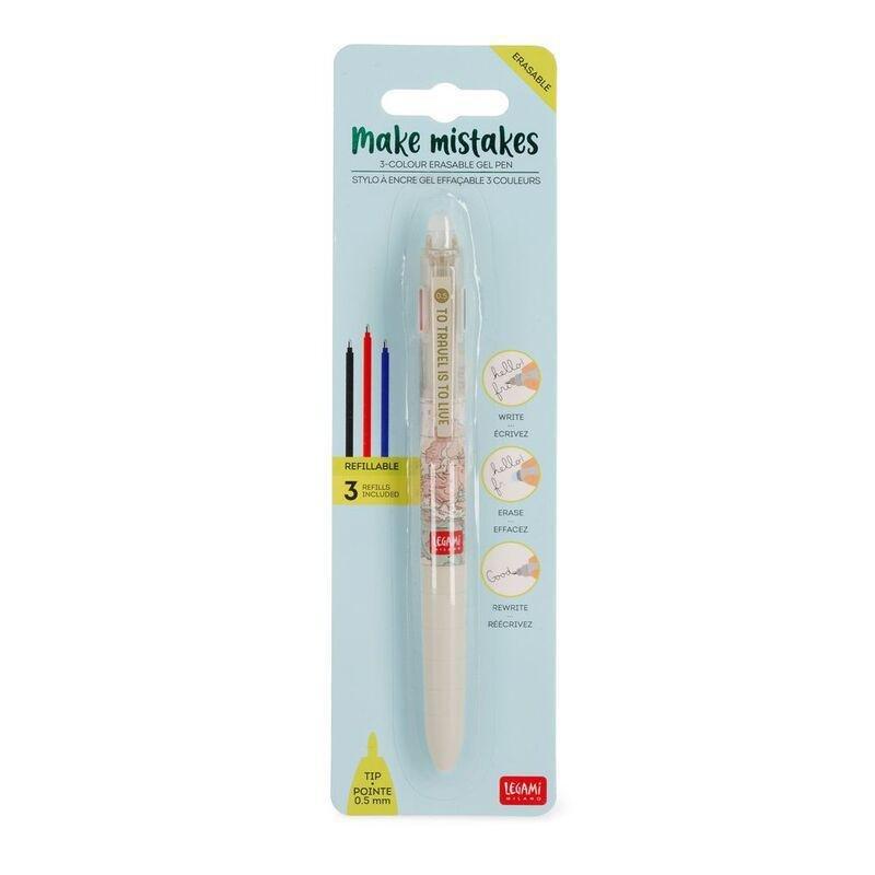 Legami Make Mistakes - 3-Color Ballpoint Pen - Travel, , large image number 2