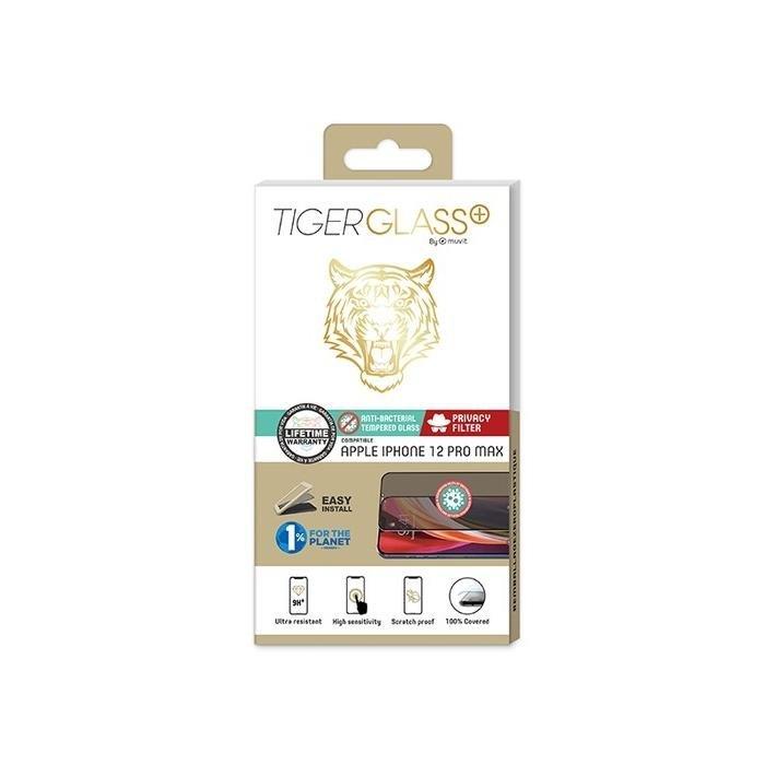 Muvit Tiger Glass+ Privacy Tempered Glass Screen Protector for iPhone 12 Pro Max, , large image number 0