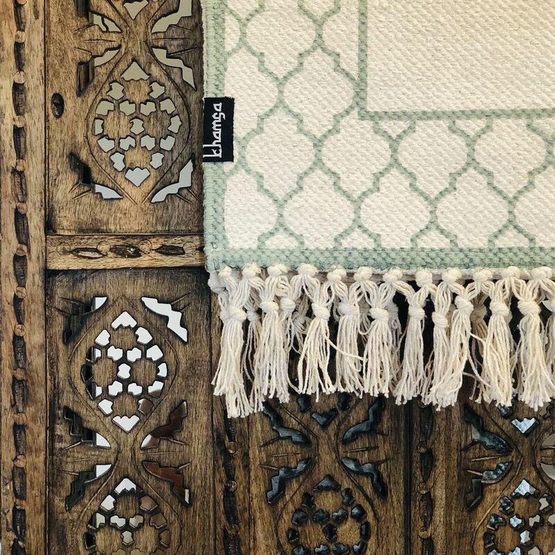 Khamsa Oragnic Cotton Prayer Mat (118 x 60 cm) - Green, , large image number 2
