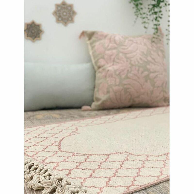 Khamsa Organic Cotton Prayer Mat (118 x 60 cm) - Pink, , large image number 2