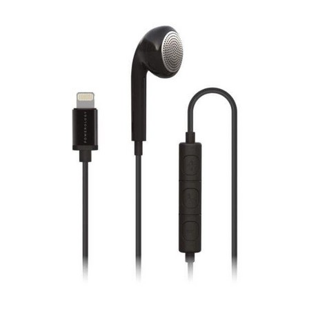 POWEROLOGY - Powerology Mono Single In-Ear Earphones Black with MFI Lightning Connector