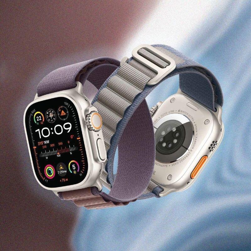 Hyphen Watch Strap For Apple Ultra 2/Ultra 49mm - Nylon Loop - Large - Blue, , large image number 4