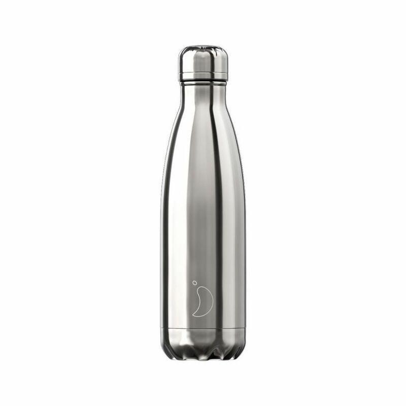 Chilly's Chrome Water Bottles 500ml Silver, , large image number 0