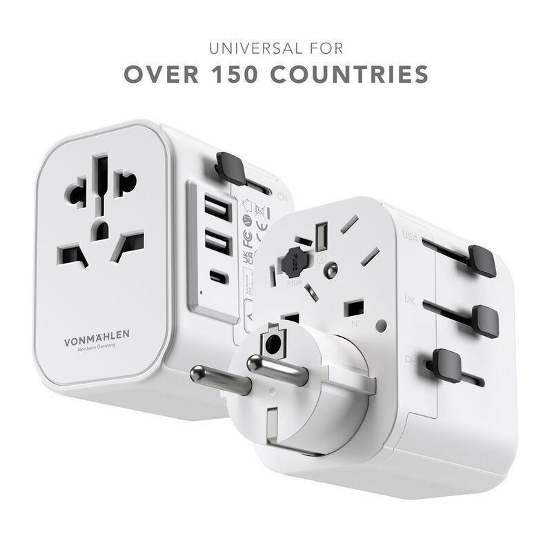 VonmAhlen Unity One World Travel Adapter - White, , large image number 2
