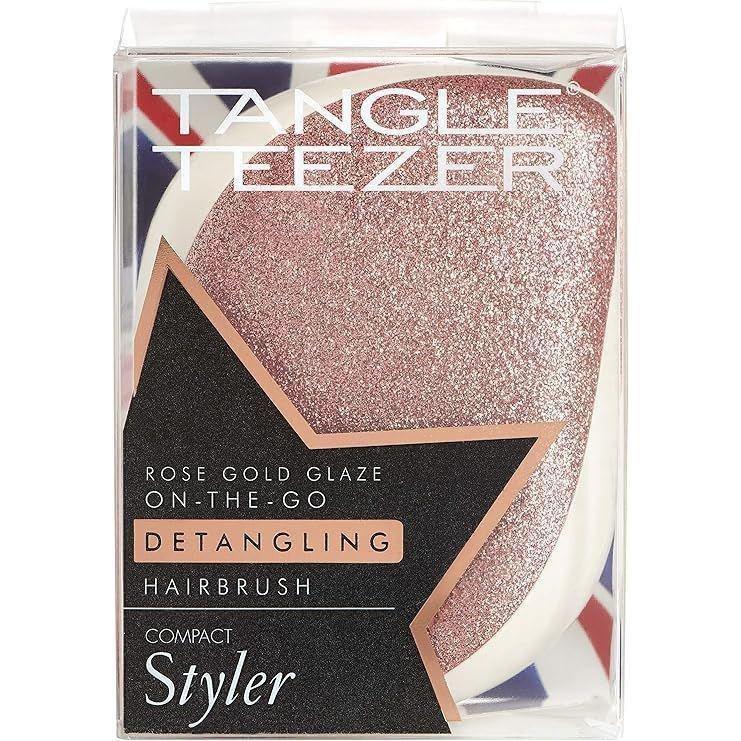 Tangle Teezer Compact Styler Glitter Smooth And Shine Detangling Hairbrush - Rose Gold Glaze, , large image number 4