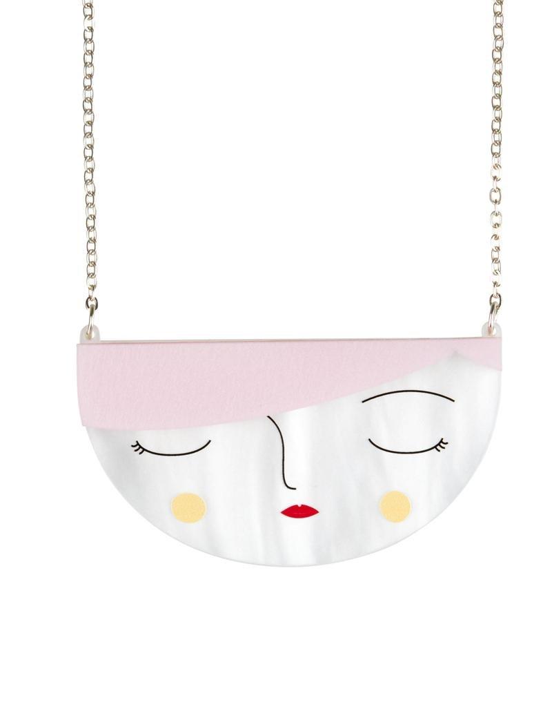 Little Moose Faces Small Face Necklace, , large image number 0