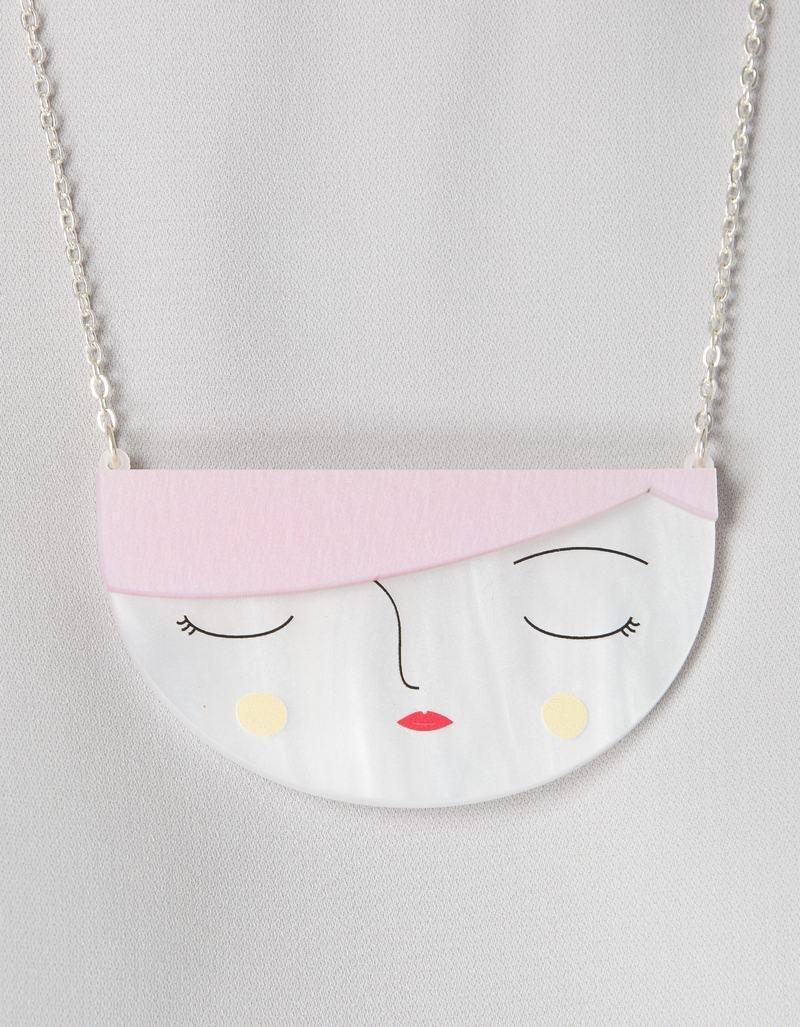 Little Moose Faces Small Face Necklace, , large image number 1