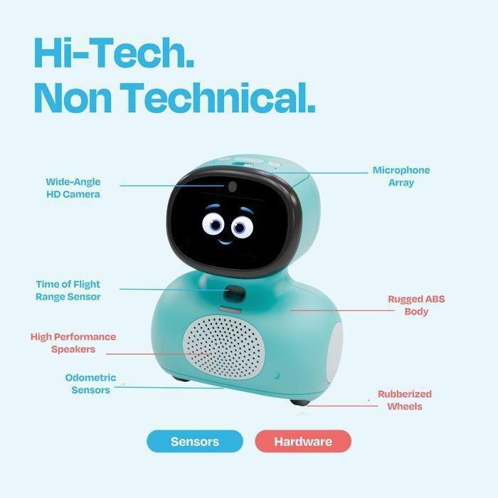 Miko Mini: The Voice First Kids Ai Learning Robot Coach (5-12 Years)  - Blue, , large image number 2