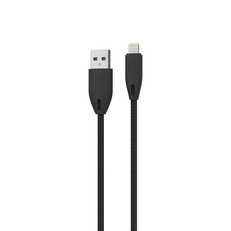 Powerology USB-A to Lightning Braided Cable 1.2M Black, , large image number 0