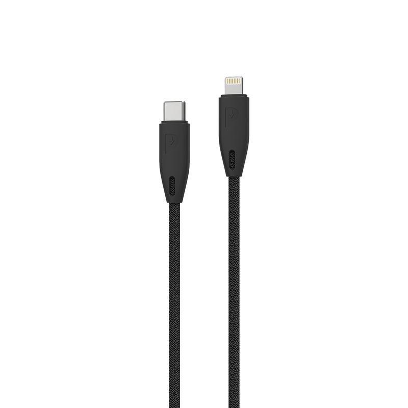Powerology USB-C to Lightning Braided Cable 2M Black, , large image number 0