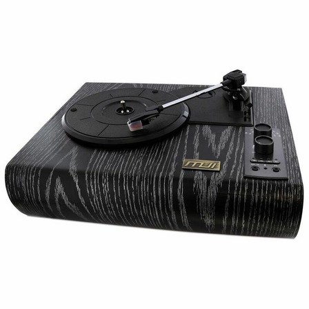 MJI - MJI M2012 Belt-Drive Turntable with Built-in Speakers - Black