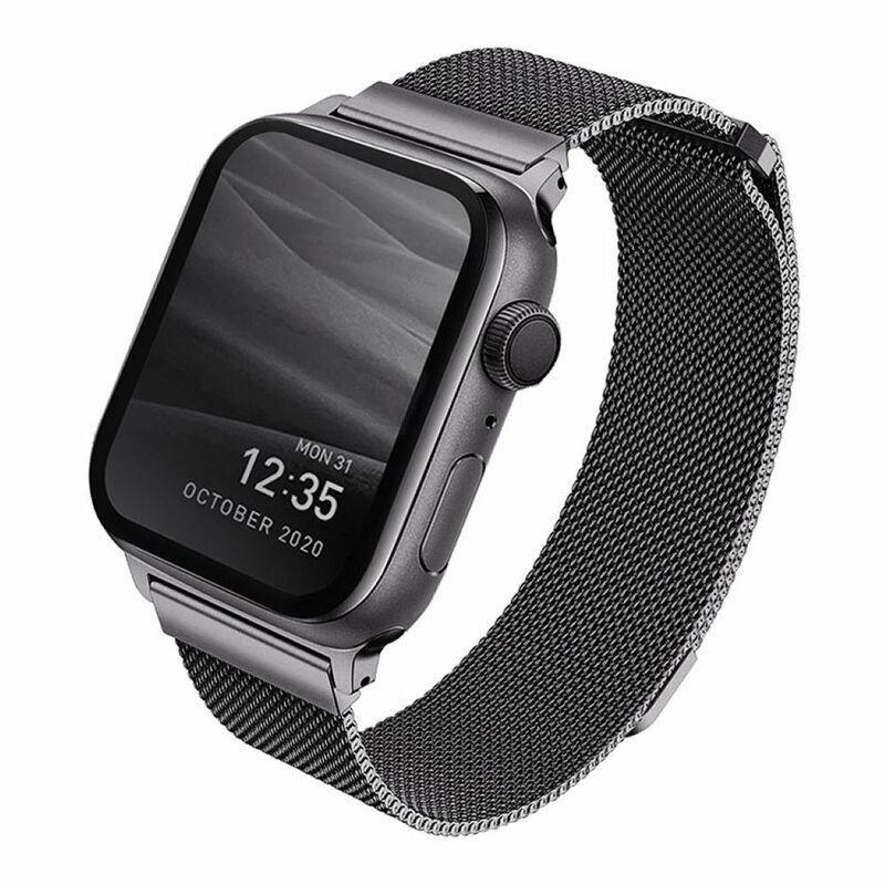 Uniq Dante 44/42mm Mesh Steel Strap Graphite for Apple Watch (Compatible with Apple Watch 42/44/45mm), , large image number 0