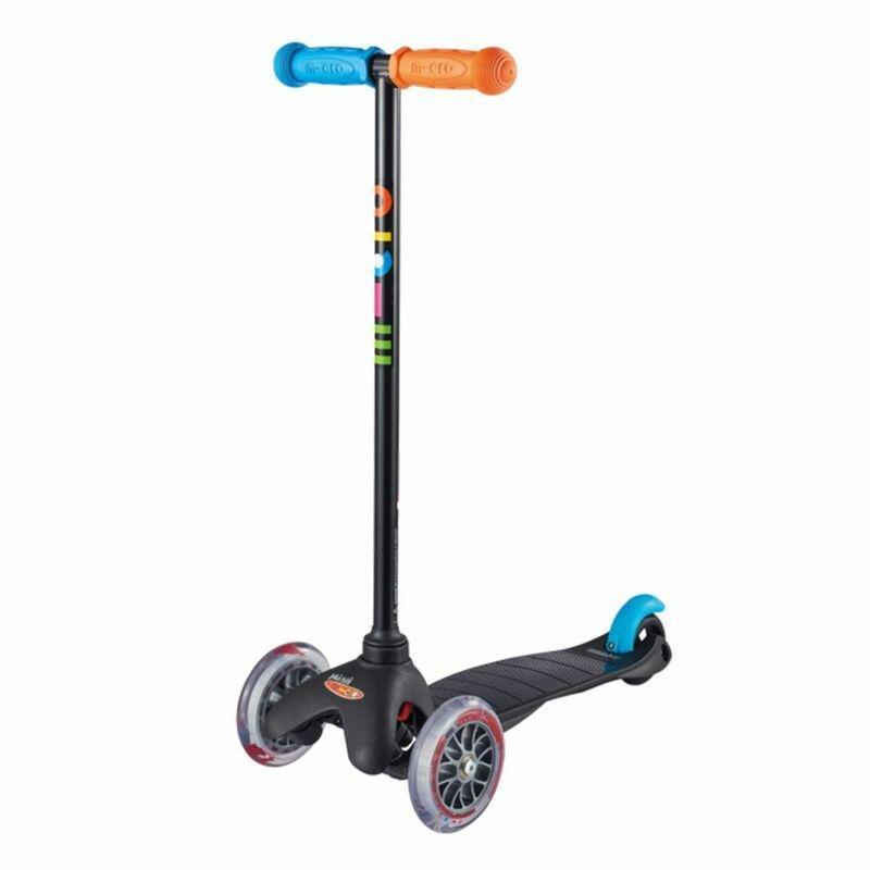 Micro Mini Classic Sporty Led Black With Blue/Orange T-Bar Scooter, , large image number 0