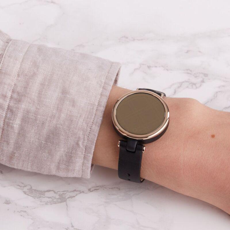 Garmin Lily Classic Cream Gold Bezel with Black Case and Italian Leather Band Smartwatch, , large image number 1