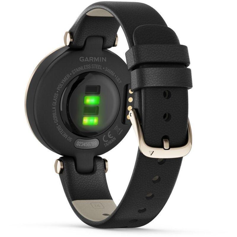 Garmin Lily Classic Cream Gold Bezel with Black Case and Italian Leather Band Smartwatch, , large image number 2