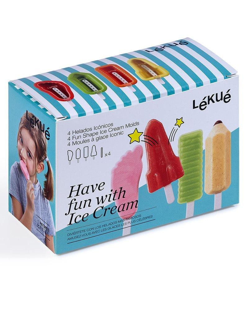 Lekue Iconic Ice Cream Shapes Mold Set Of 4, , large image number 0