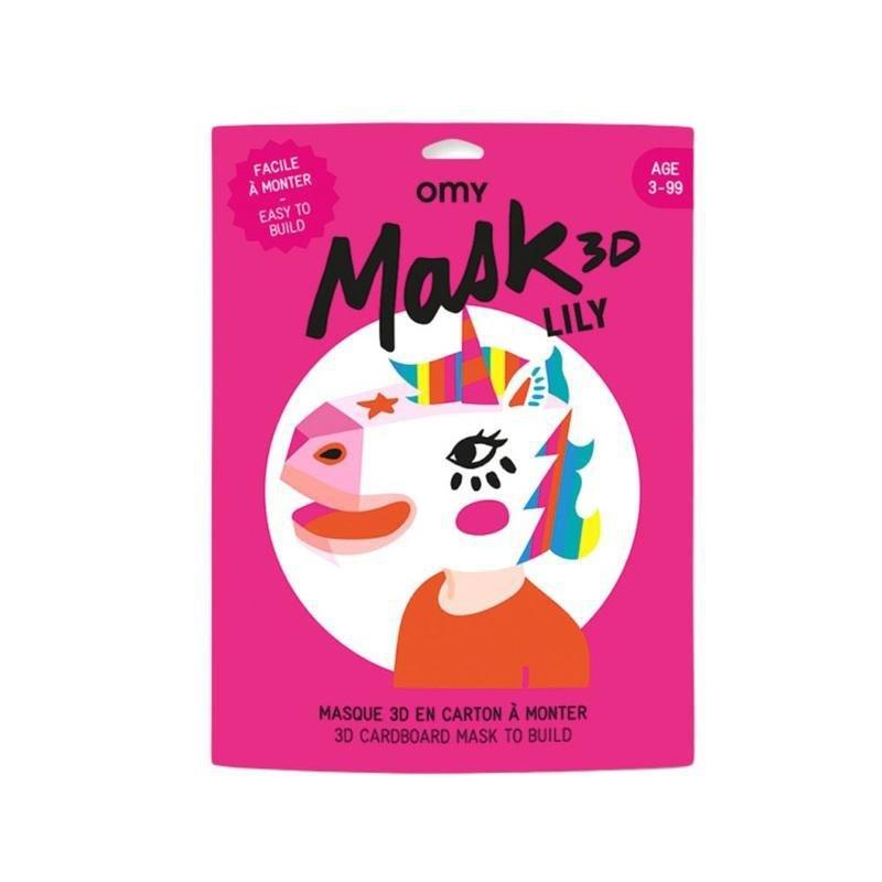 Omy 3D Mask Unicorn Pink, , large image number 0