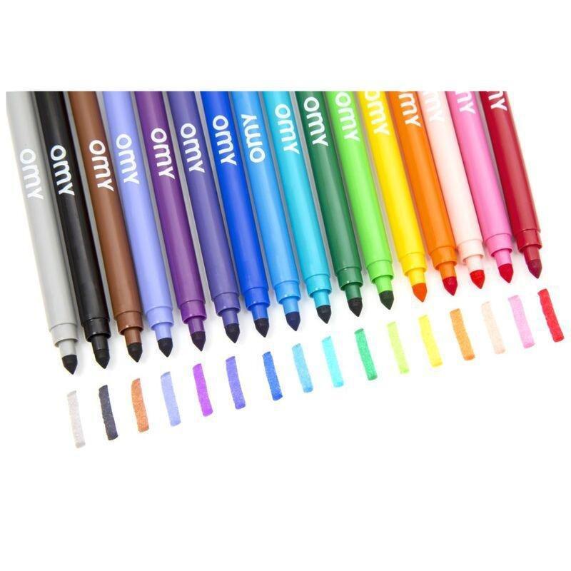 Omy Box Of 16 Felt Pen Washable, , large image number 1