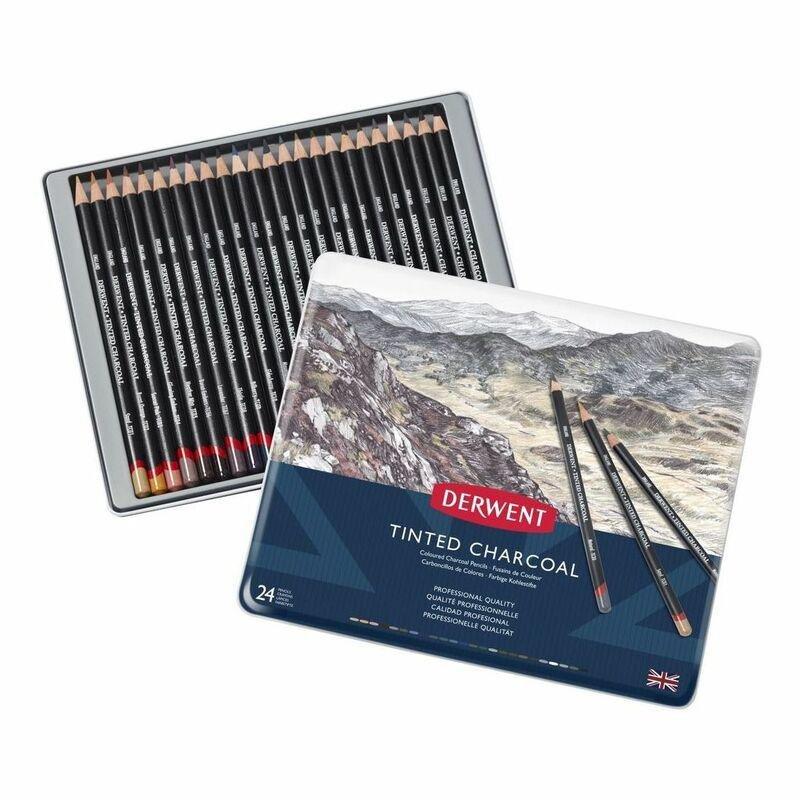 Derwent Tinted Charcoal Drawing Pencils (Set of 24), , large image number 0