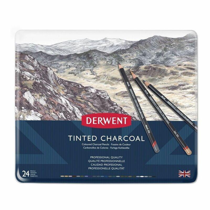 Derwent Tinted Charcoal Drawing Pencils (Set of 24), , large image number 1