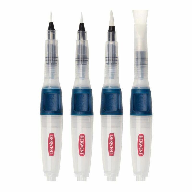 Derwent Push Button Waterbrushes (Set of 4), , large image number 0