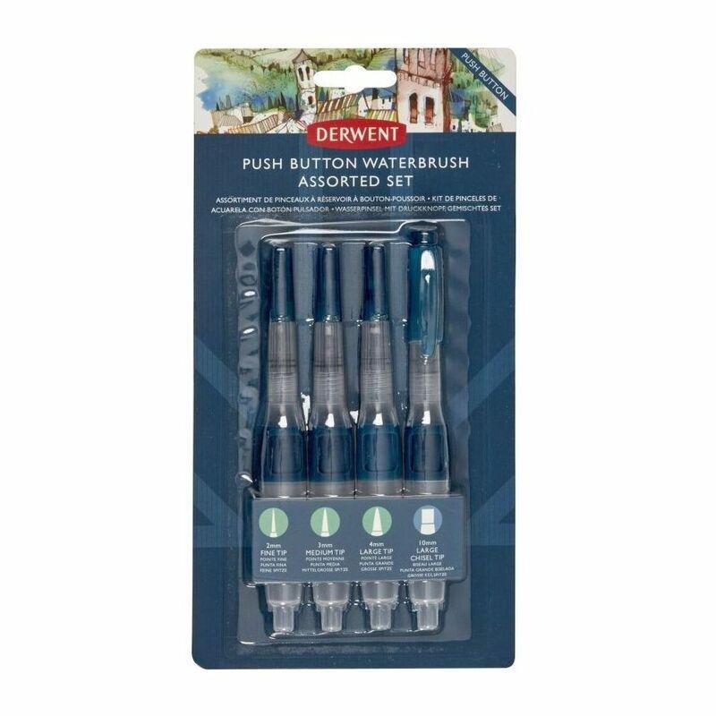 Derwent Push Button Waterbrushes (Set of 4), , large image number 1
