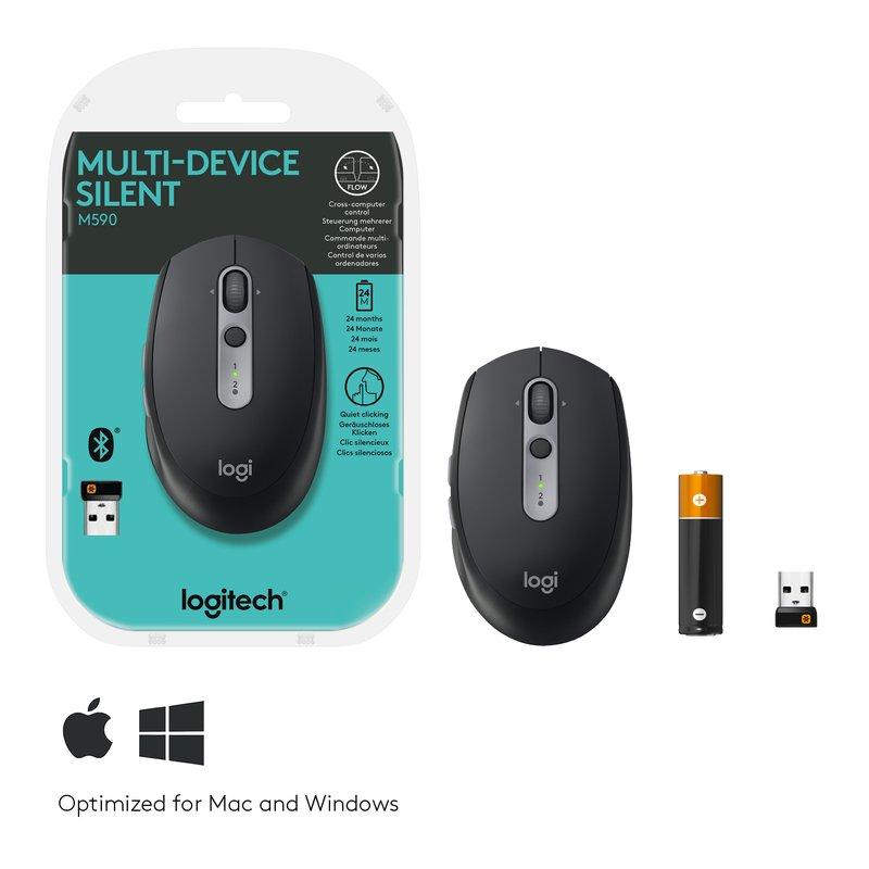 Logitech M590 Wireless Mouse Graphite Multi-Device, , large image number 1