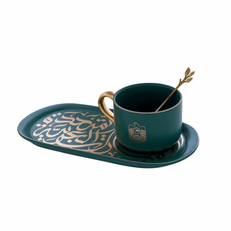 Rovatti Pietra UAE Alto Livello Mug With Ovale Plate Green (Set of 3), , large image number 0