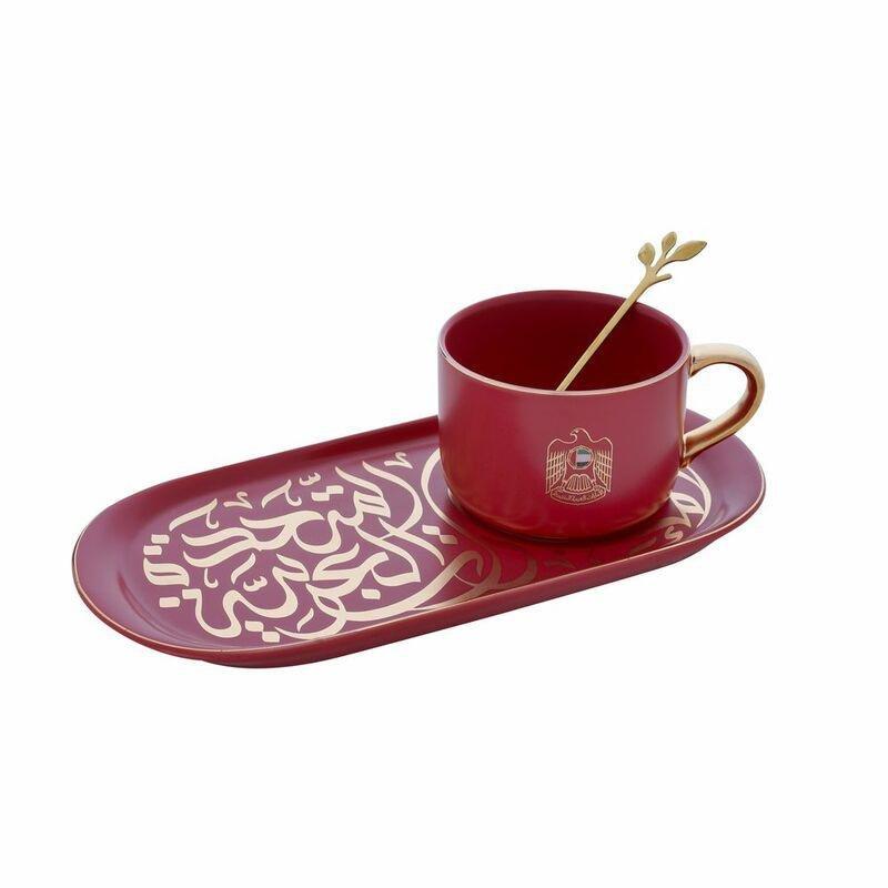 Rovatti Pietra UAE Alto Livello Mug With Ovale Plate Red (Set of 3), , large image number 0