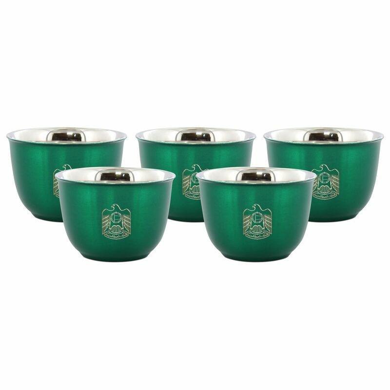 Rovatti Pola Arabica Stainless Steel Cup UAE Green 80ml (Set of 6), , large image number 0