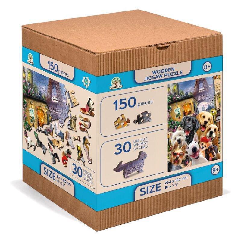 Wooden City Puppies In Paris M Wooden Jigsaw Puzzle (200 Pieces), , large image number 1