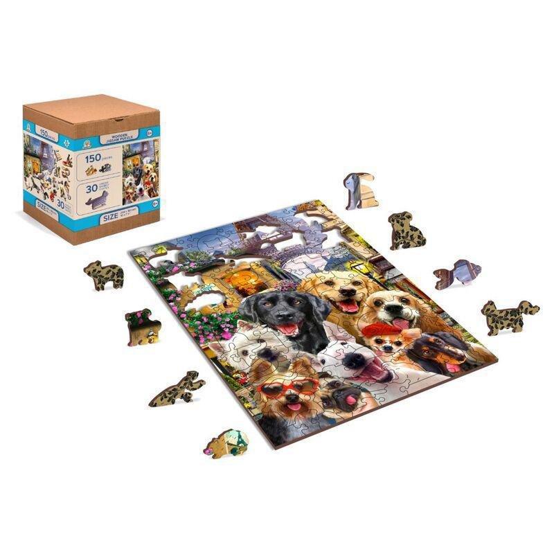 WOODEN CITY - Wooden City Puppies In Paris M Wooden Jigsaw Puzzle (200 Pieces)