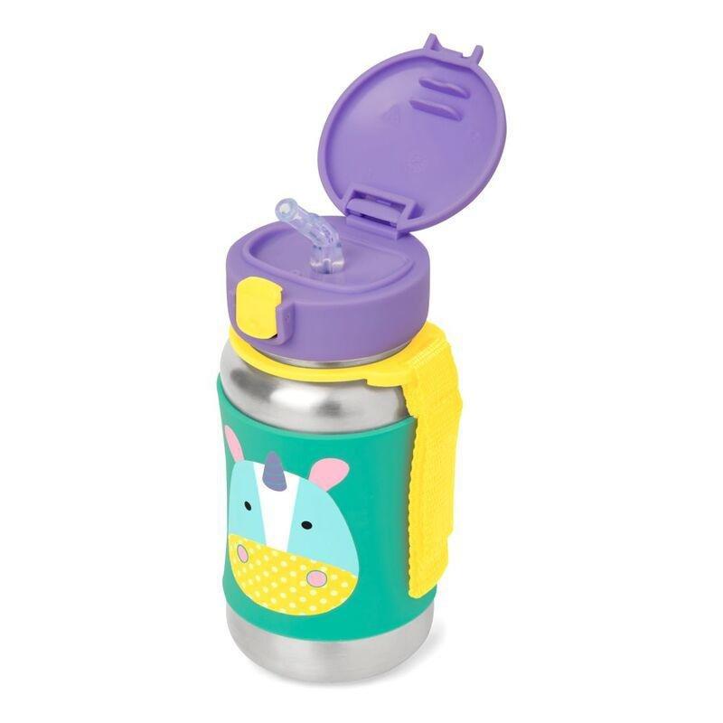 Skip Hop Zoo Stainless Steel Straw Kids Water Bottle Unicorn 350ml, , large image number 2