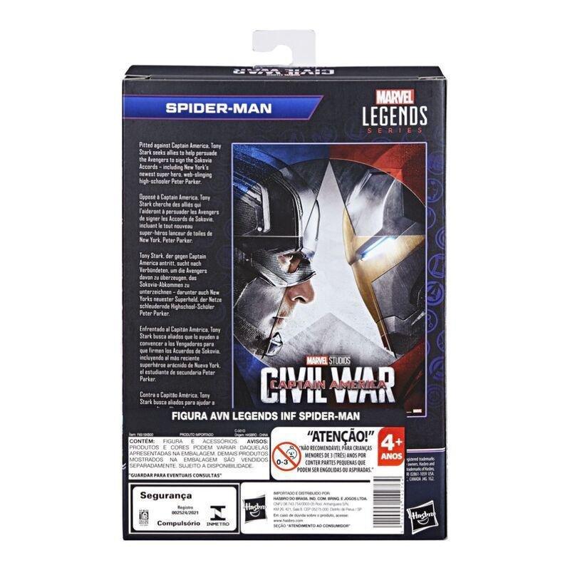 Hasbro Marvel Legends Series Captain America Civil War Spider-Man 6 Inch Action Figure F6518, , large image number 1