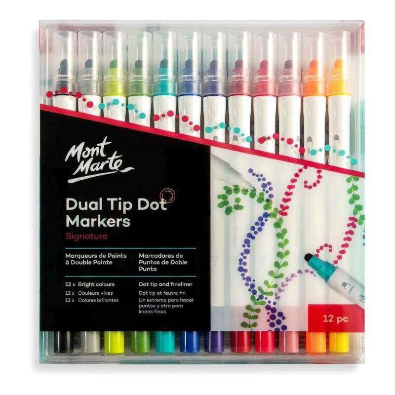 Mont Marte Dot Markers Dual Tip (12 Pieces), , large image number 0