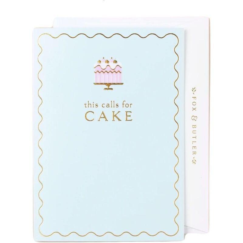 Fox & Butler This Calls For Cake Happy Birthday Greeting Card (17.6 X 13 Cm), , large image number 0