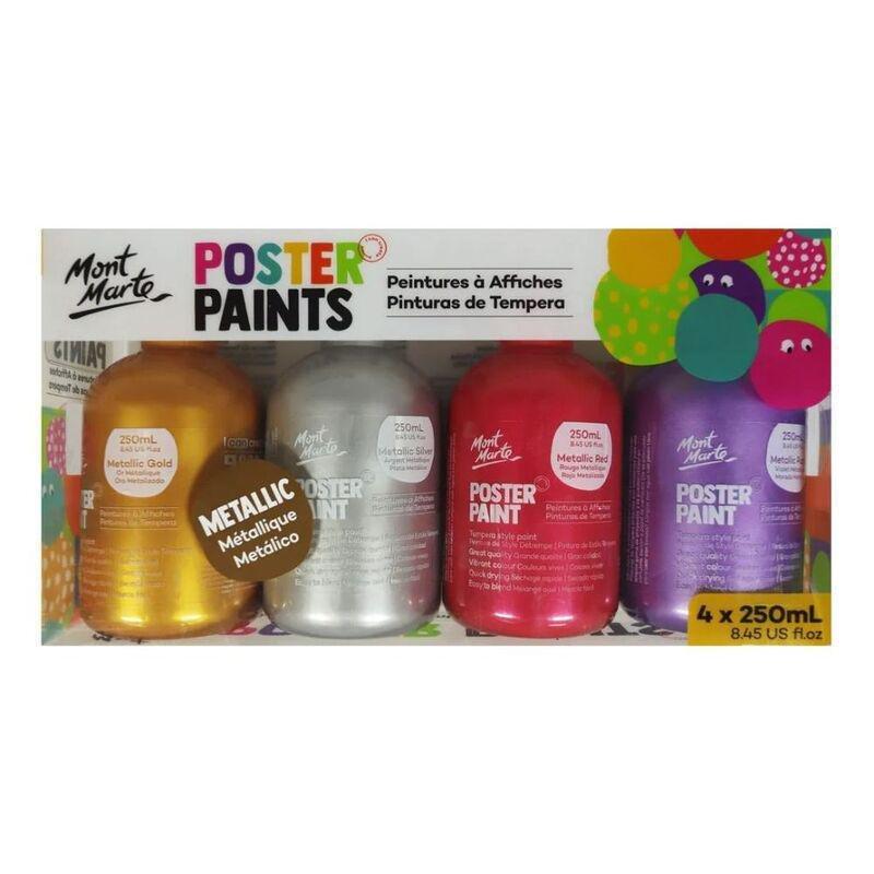 Mont Marte Poster Paint 250ml  Metallic (4 Pieces), , large image number 0