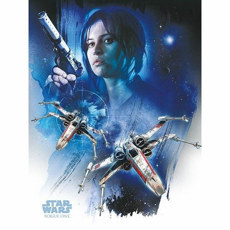PYRAMID POSTERS - Pyramid Posters Star Wars Rogue One Jyn & X-Wings Canvas Print (60 x 80 cm)