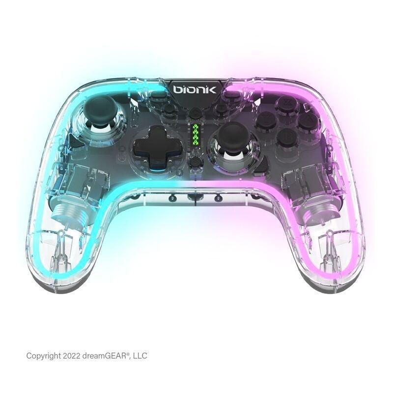 Bionik NeoGlow Wireless RGB Gaming Controller - Clear, , large image number 0